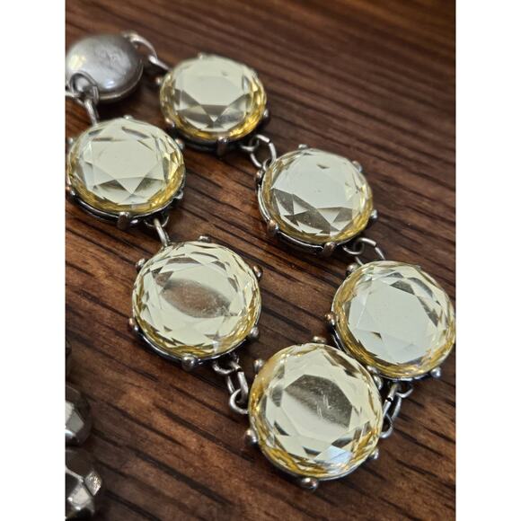 Two Bracelets With Citrines Cabochon Cut Magnet Closure Unmarked - Picture 2 of 6